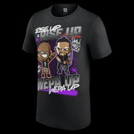 Men's Black Damian Priest & R-Truth Rise Up Wepa Up Cartoon T-Shirt - DASH RACEGEAR image 2