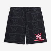 Men's Black WWE Stamped Fleece Shorts