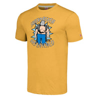 Men's Homage Yellow Shockmaster Has Entered Tri-Blend T-Shirt