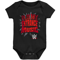 Infant Red/Black/Gray WWE Logo Three-Piece Bodysuit Set