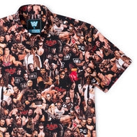Men's RSVLTS Black WWE Attitude Era KUNUFLEX Button-Down Short Sleeve Shirt