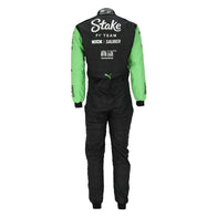 Valtteri Bottas signature below the Stake Kick Sauber logo on his 2024 F1 race suit – Dash Racegear.