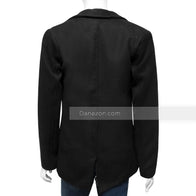 Womens Black Wool Peacoat Jacket women detail view 5 | Dash Racegear — Women black wool peacoat - Dash Racegear