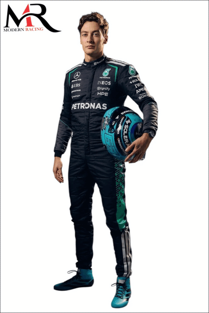 George Russell 2026 F1 inspired race suit for Mercedes fans in kids and adult sizes