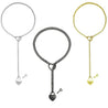 Adjustable Heart O - Ring Punk Rock Cuban Chain Necklace – Lariat Y - Style Necklace with Key & Heart Lock Pendant