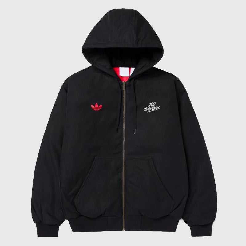 100 Thieves X Adidas Jacket Jacket unisex front product view | Dash Racegear — adidas x 100 Thieves stylish casual jacket