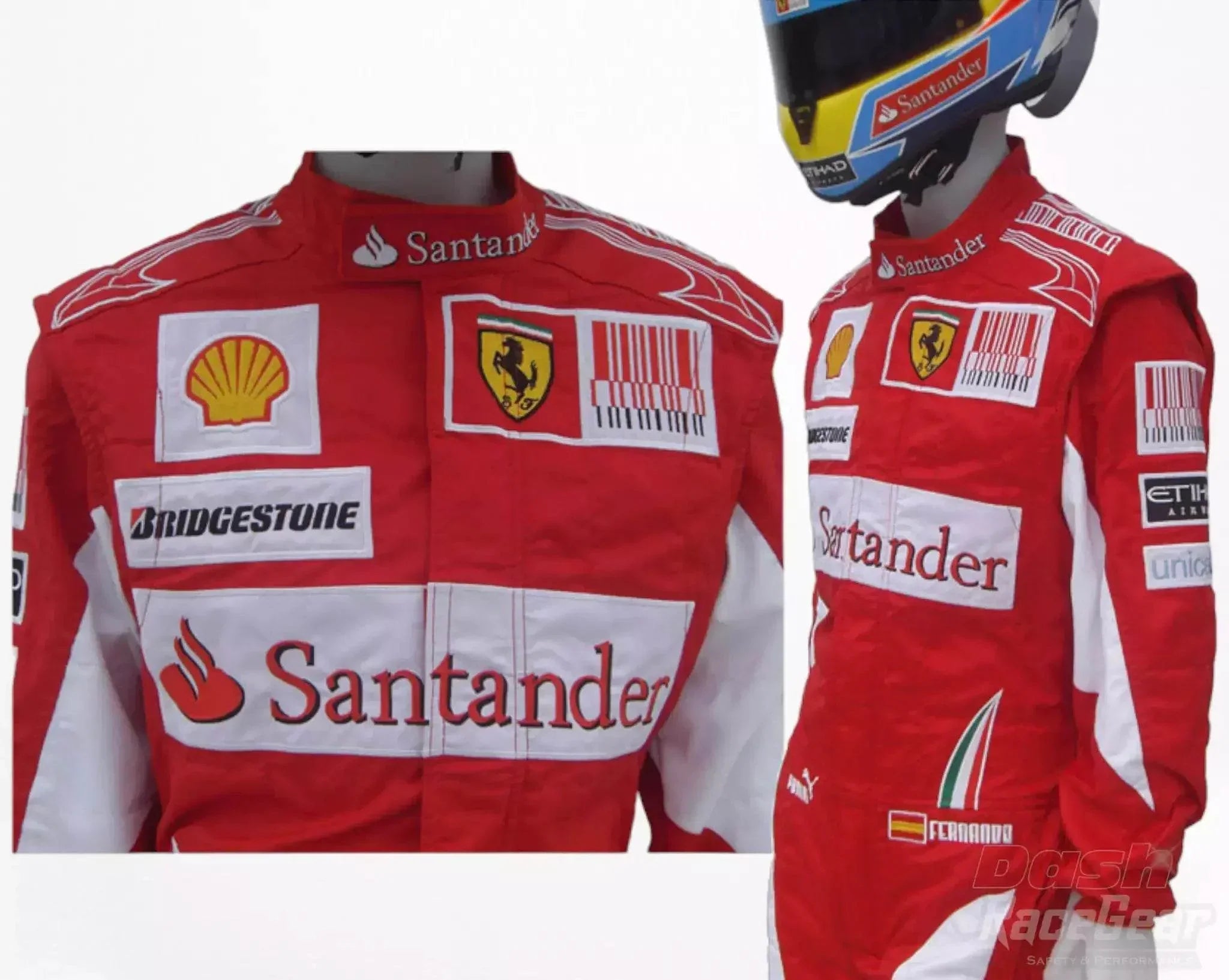 2010 Fernando Alonso Ferrari F1 Embroidered Racing Suit DASH RACEGEAR