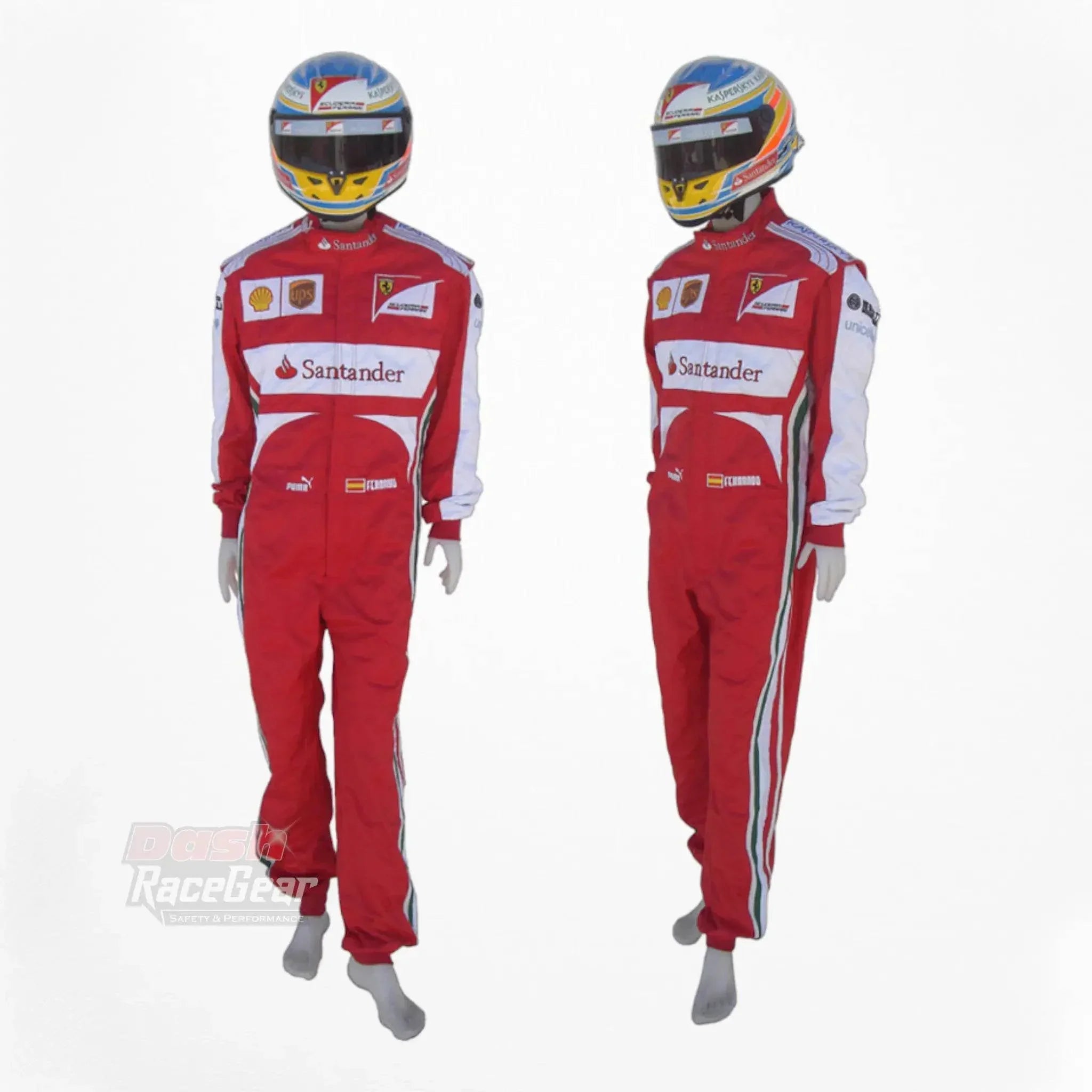 2013 Fernando Alonso Ferrari F1 Embroidered Racing Suit DASH RACEGEAR