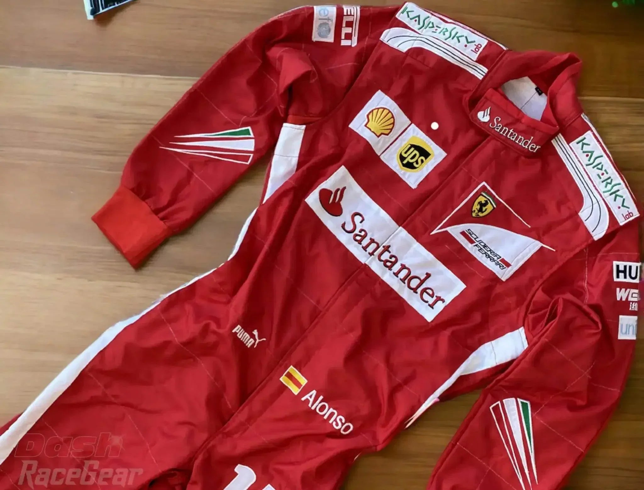 2014 Fernando Alonso Ferrari F1 Embroidered Racing Suit DASH RACEGEAR