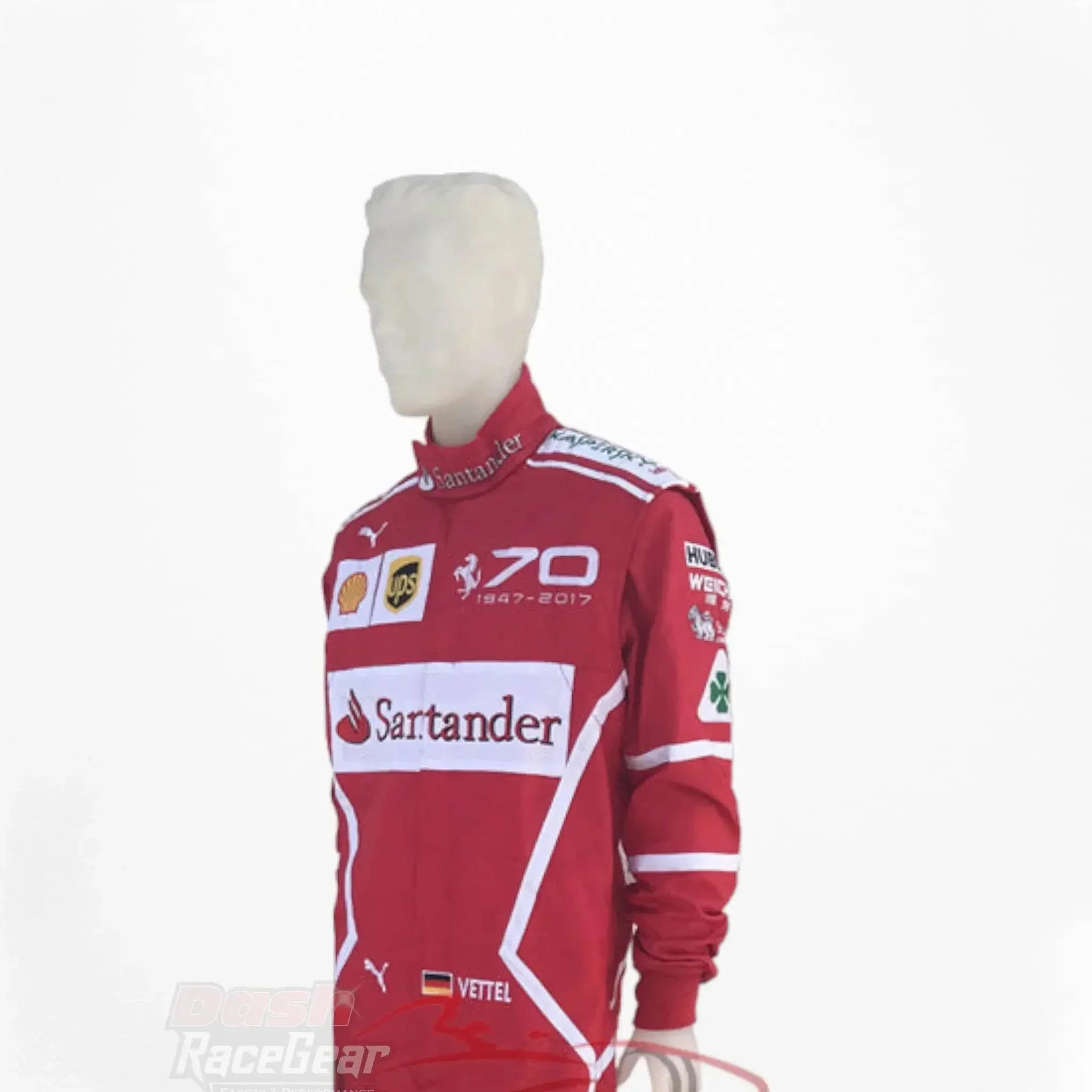 2017 Sebastian Vettel Ferrari 70th Anniversary F1 Embroidered Racing Suit - Monza GP