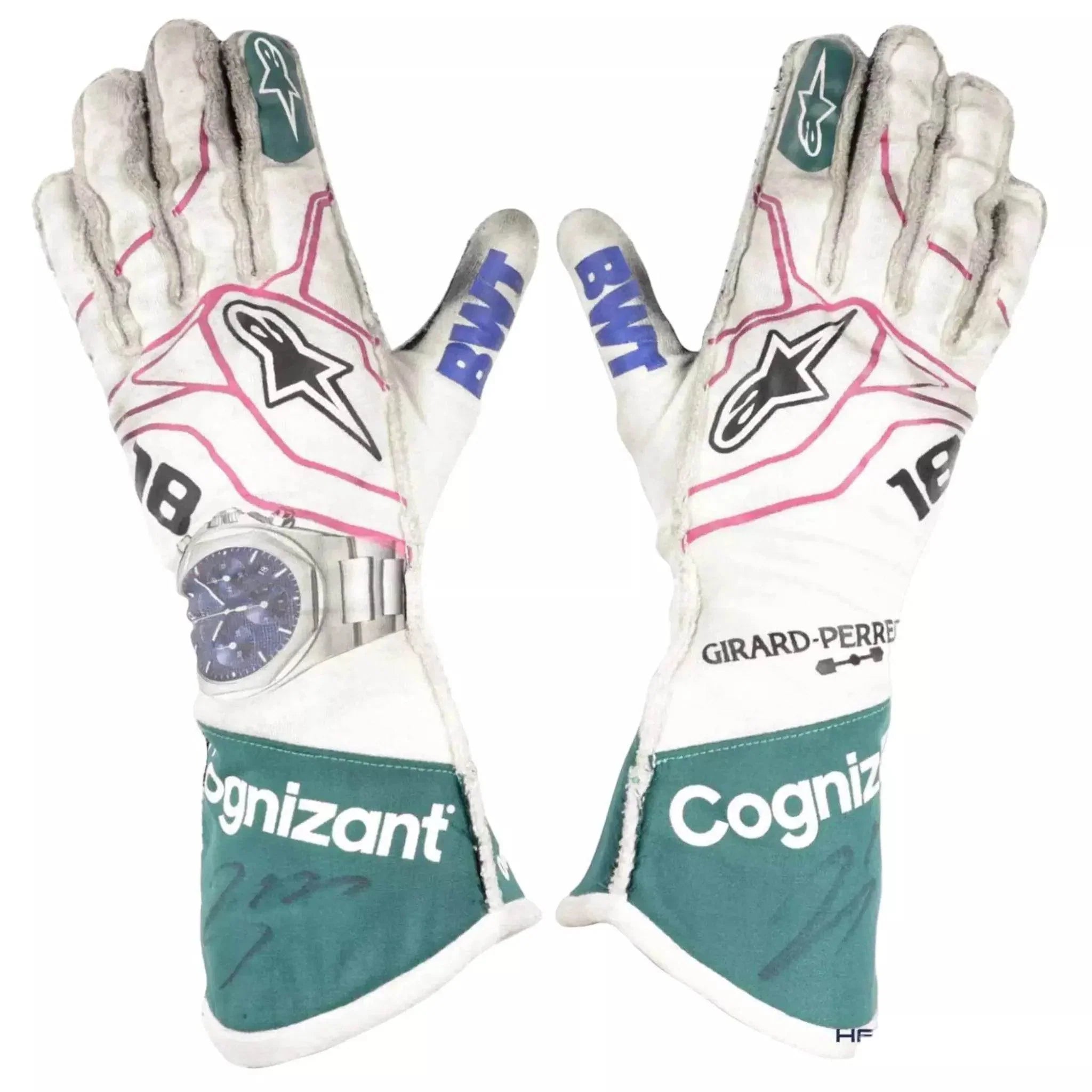 2021 Lance Stroll Aston Martin F1 Racing Gloves - XX - Large