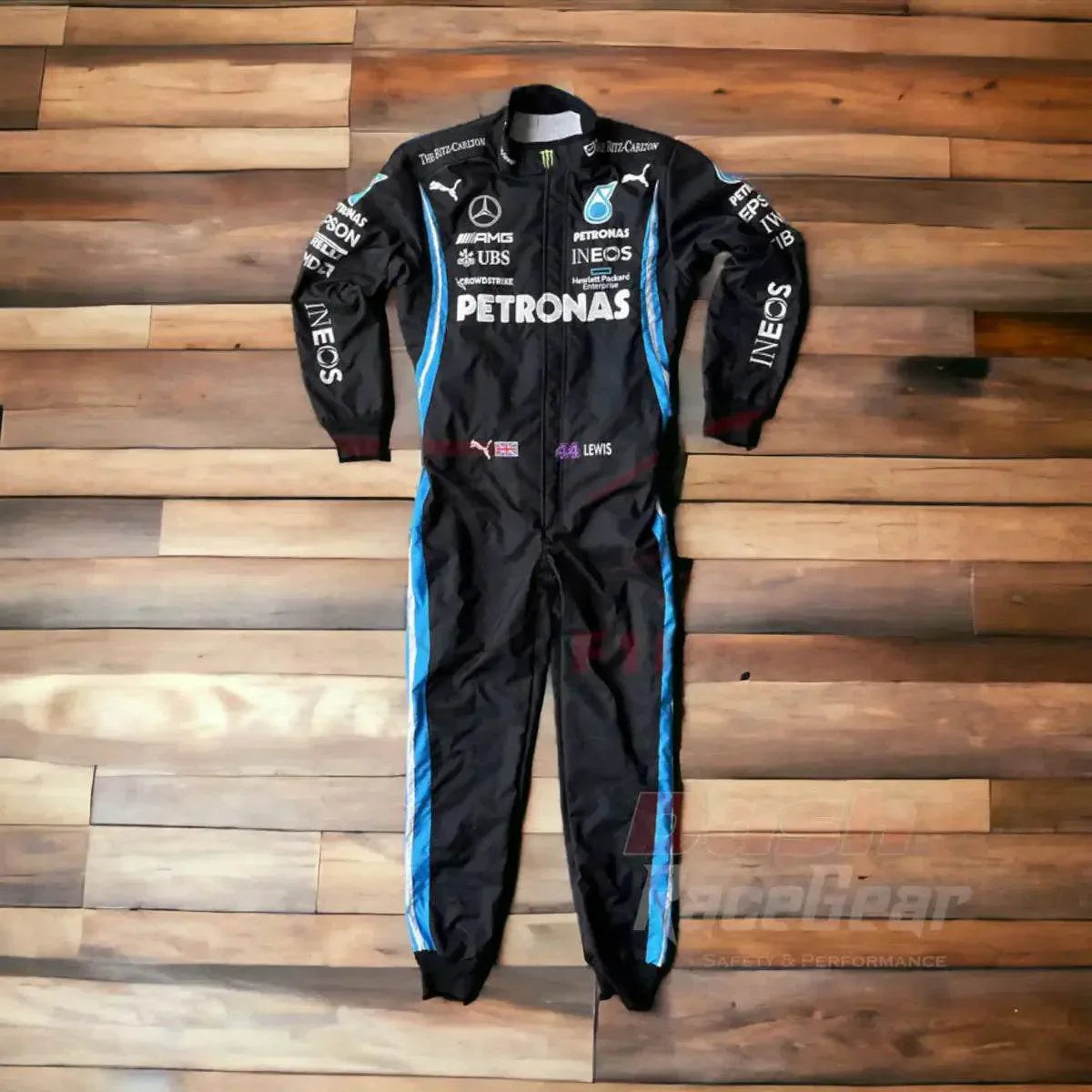 2021 Lewis Hamilton Mercedes Benz F1 Embroidered Race Suit - 4X - Large / Euro 66