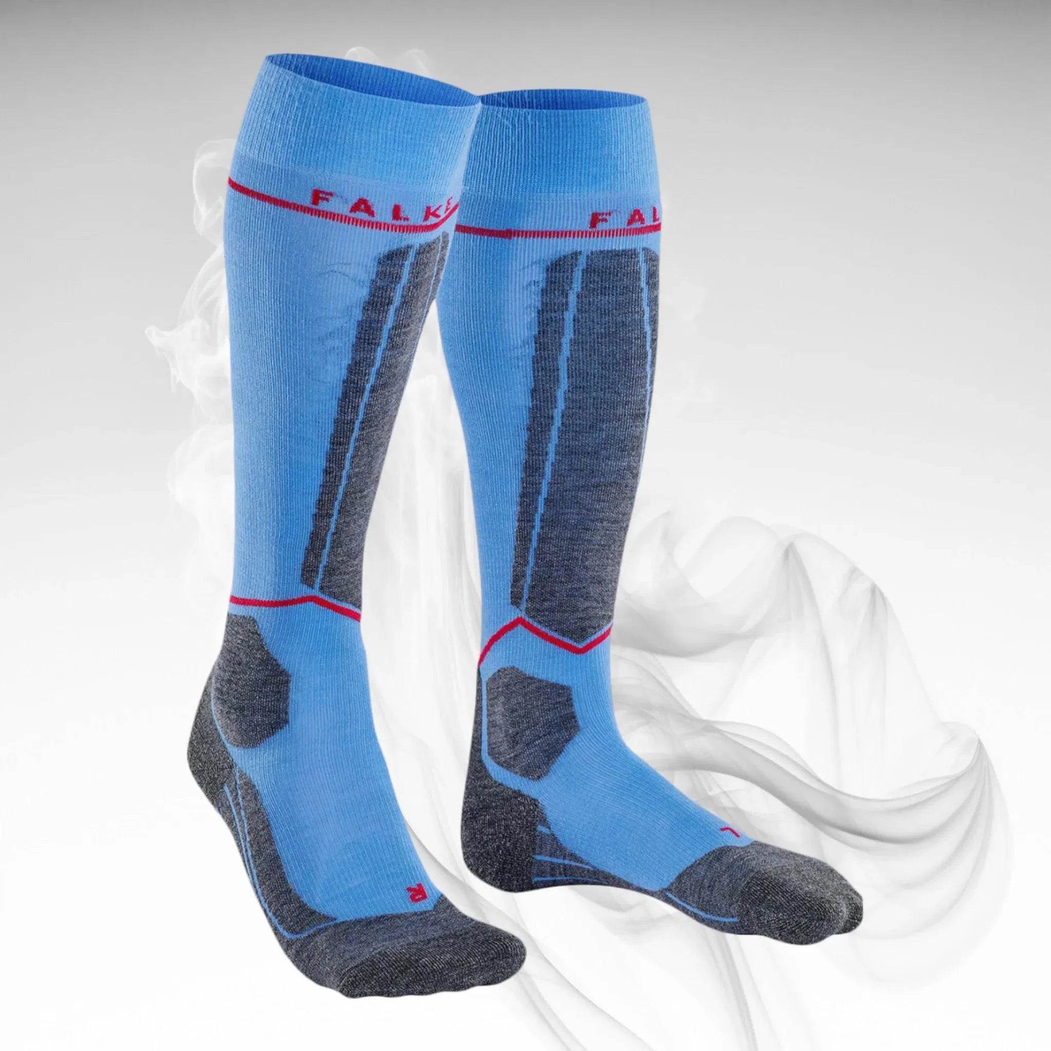 2022 Falke Women's SK4 Energizing Light Ski Sock - Large - Sky Blue