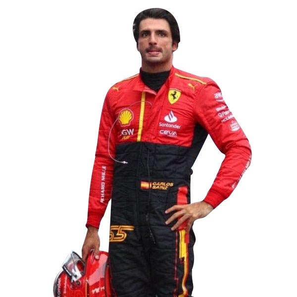2023 Carlos Sainz Ferrari F1 Spain GP Replica Race Suit Dash Racegear product image 2