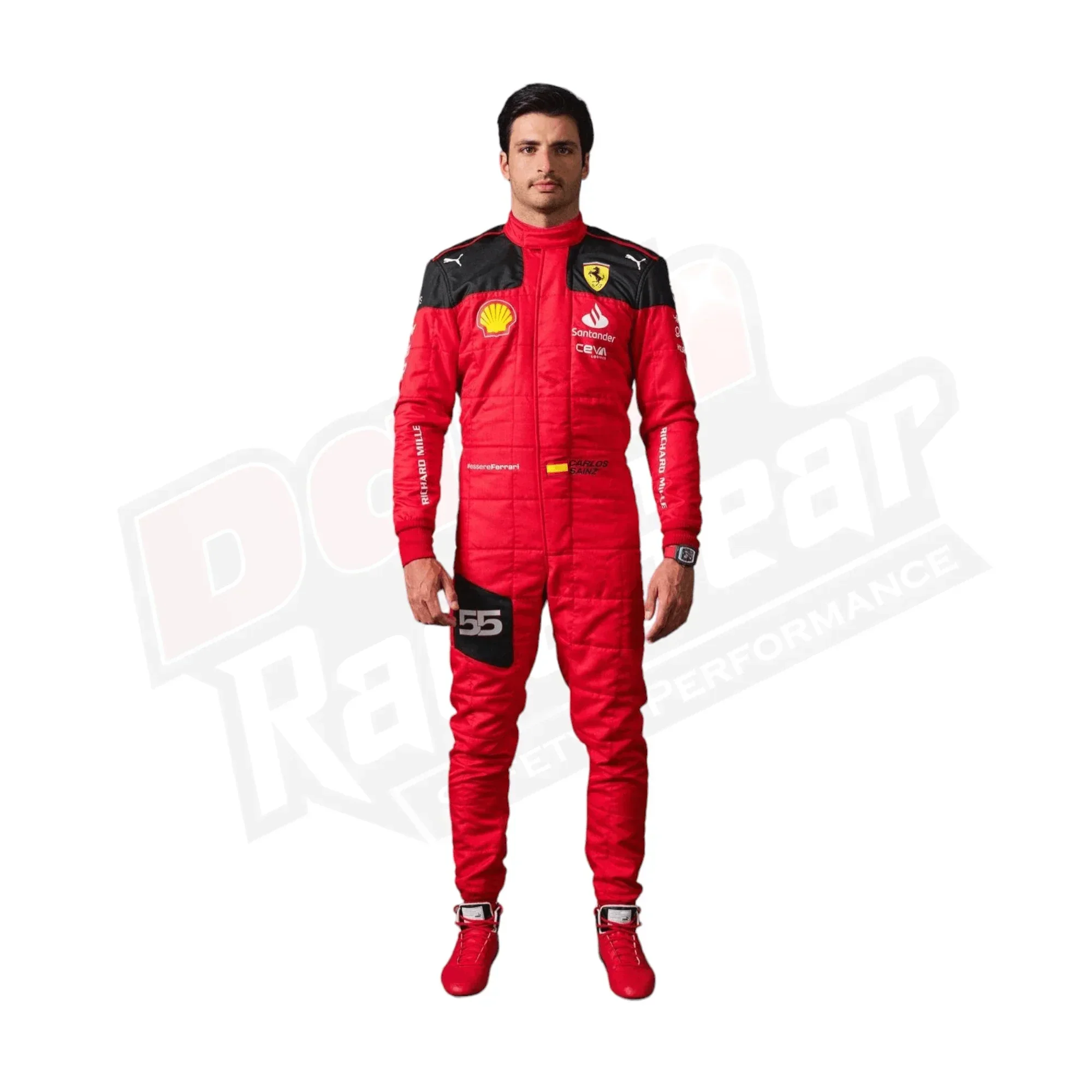 2023 Carlos Sainz Race Scuderia Ferrari F1 Race Suit - 4X - Large / Euro 66