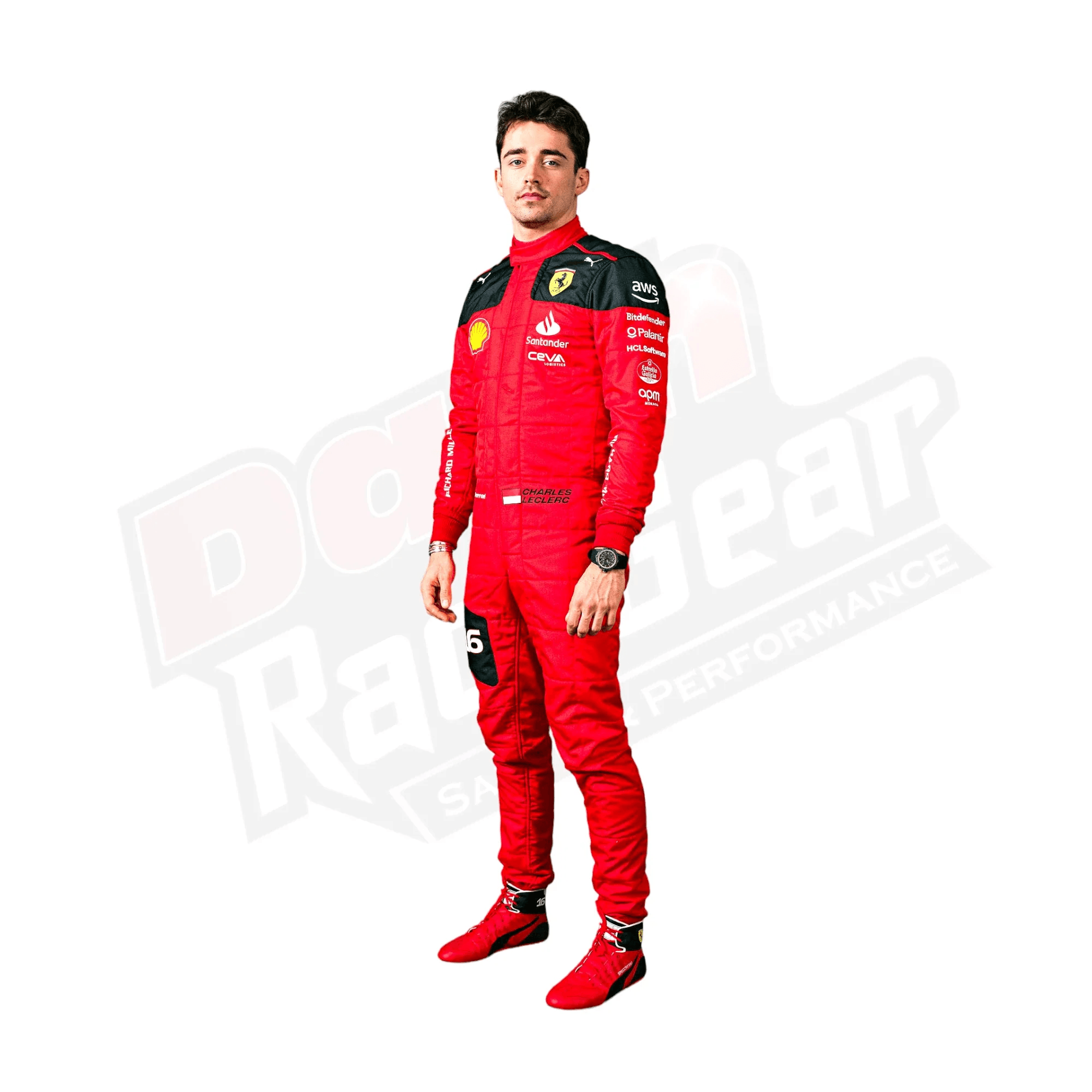 New Charles Leclerc 2023 Race Suit Ferrari F1 KIDS - Dash Racegear Store