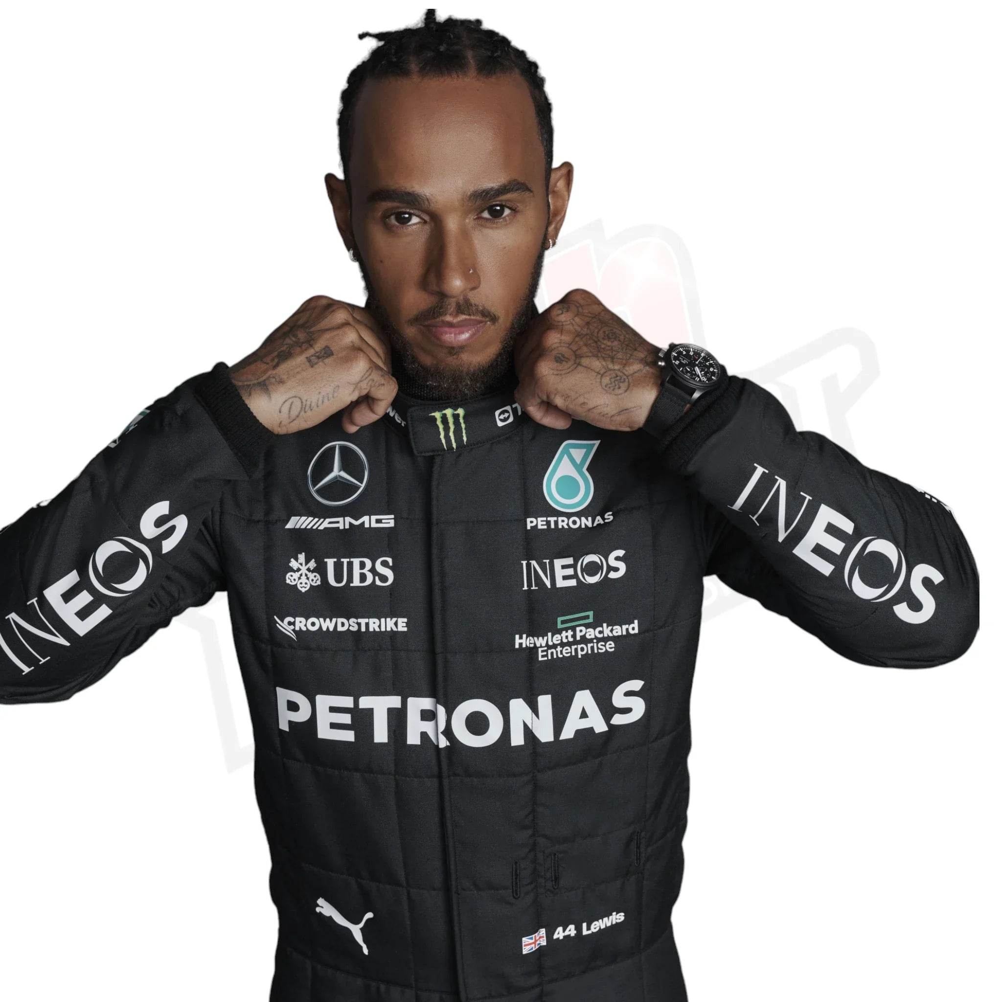 2023 Lewis Hamilton Mercedes-AMG Petronas F1 Team Replica Race Suit DAHS RACEGEAR