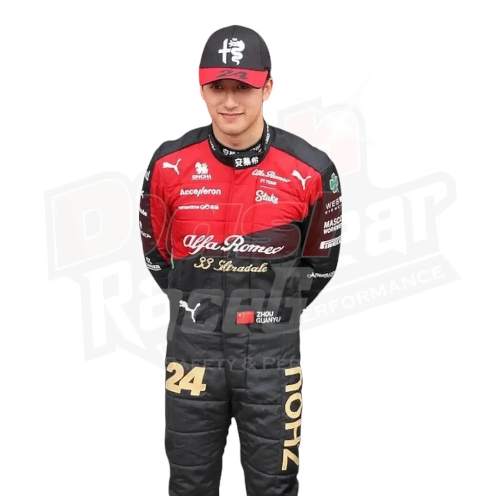 2023 Zhou Guanyu Alfa Romeo F1 Race Suit - 4X - Large / Euro 66