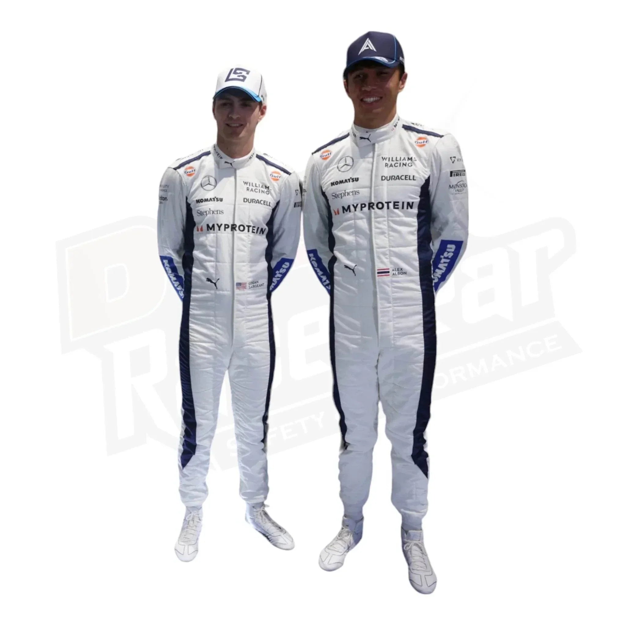 2024 Alex Albon Logan Sargeant Williams F1 Team Race Suit - 4X - Large / Euro 66 - Logan Sargeant
