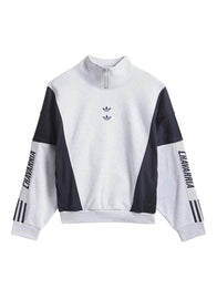 Adidas x Willy Chavarria Watsonville Mockneck Grey Sweatshirt Sweatshirt unisex front product view | Dash Racegear — Adidas x Willy Chavarria 2025 Watsonville Mockneck Grey Sweatshirt with cozy fleece material, modern mockneck design, perfect for casual…
