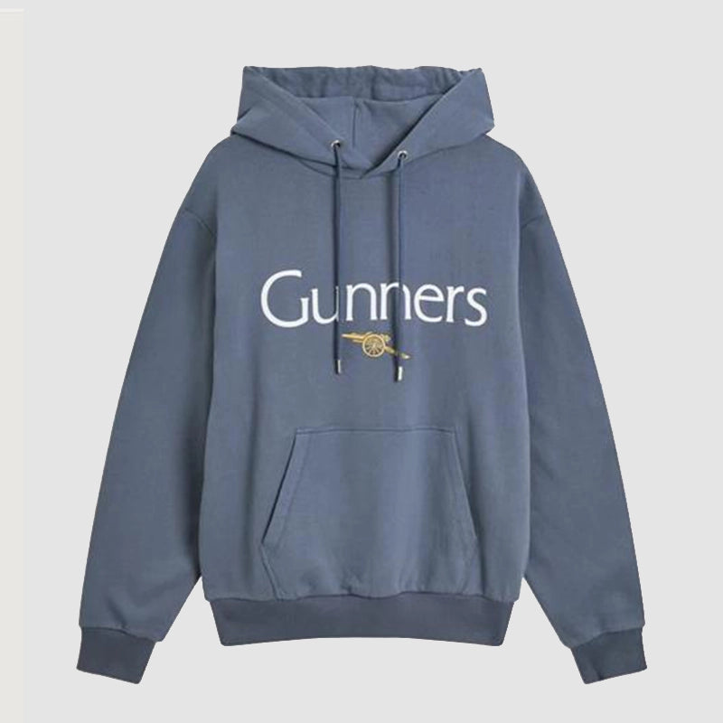 Arsenal Gunners Blue Hoodie Hoodie unisex front product view | Dash Racegear — Arsenal FC hoodie in deep blue – Gunners edition