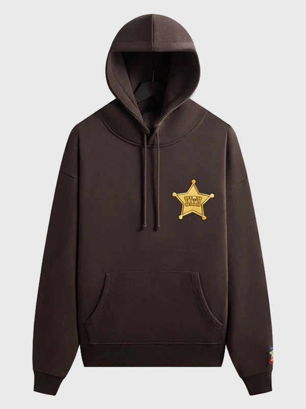 Disney x Kith for Pixar Woody Nelson Hoodie Hoodie unisex front product view | Dash Racegear — Disney x Kith Pixar Woody Nelson Hoodie, brown, 2025 collection, perfect blend of comfort and fan style.
