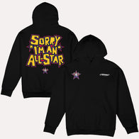 2025 All-Star Game Sorry I’m An All-Star Black Hoodie Hoodie unisex front product view | Dash Racegear — 2025 nba all-star game merch black hoodie