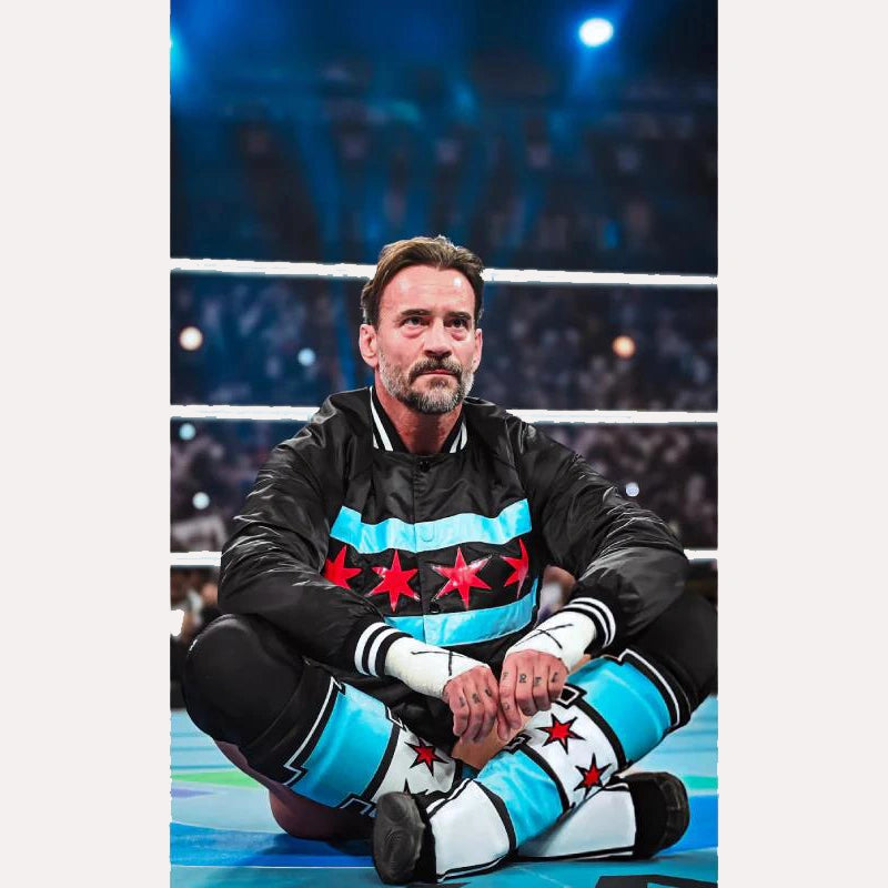 2025 Night of Champions CM Punk Jacket Jacket unisex front product view | Dash Racegear — Limited Drop – CM Punk’s Night of Champions 2025 Jacket