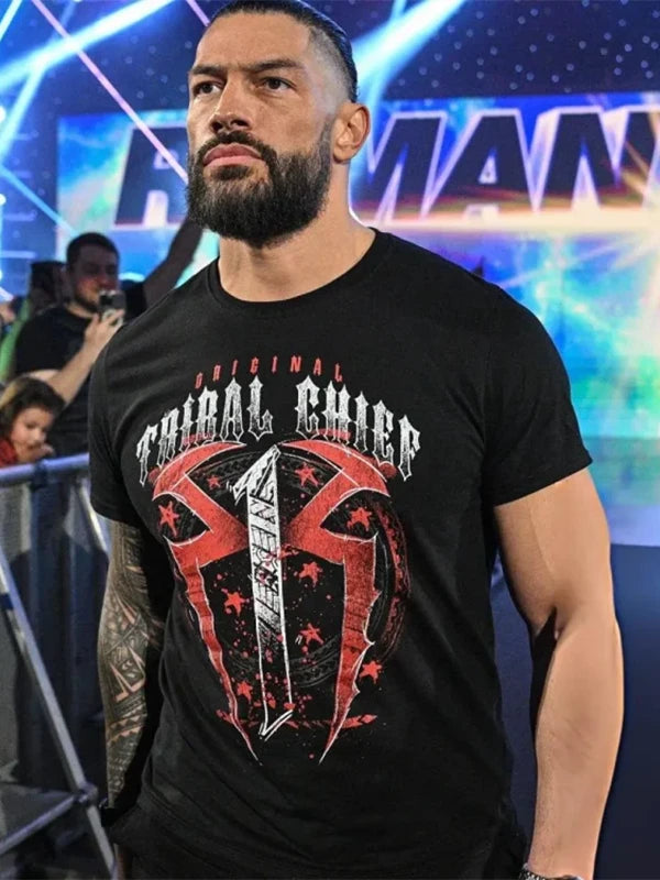 Roman Reigns Monday Night RAW OTC1 Tribal Chief T-Shirt Shirt unisex detail view 3 | Dash Racegear — Roman Reigns Tribal Chief OTC1 T-Shirt – RAW Fan Gear