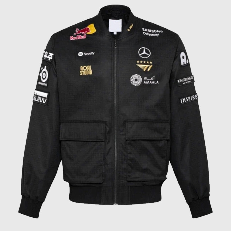 2025 T1 Worlds Uniform Jacket Jacket unisex front product view | Dash Racegear — T1 Esports 2025 Worlds Uniform Jacket – Champion Team Gear