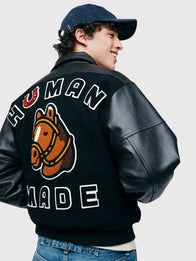 Human Made Stadium Varsity Jacket Varsity Jacket unisex detail view 5 | Dash Racegear — Human Made 2025 Black Stadium Jacket blends varsity charm and modern design, ideal for unisex fashion lovers.