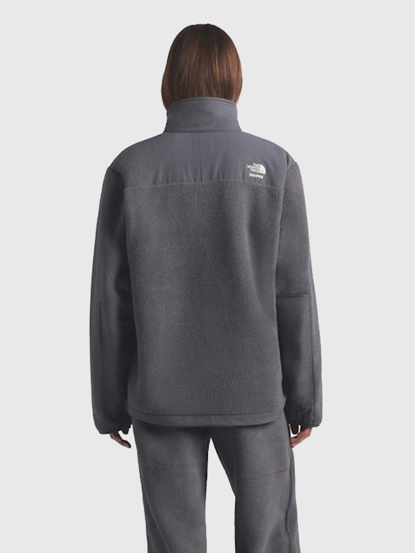 The North Face x Skims 1995 Denali Fleece Jacket Jacket unisex detail view 9 | Dash Racegear — Women’s The North Face x SKIMS 1995 Grey Denali Fleece Jacket with relaxed fit and durable overlays, great for brisk hikes.