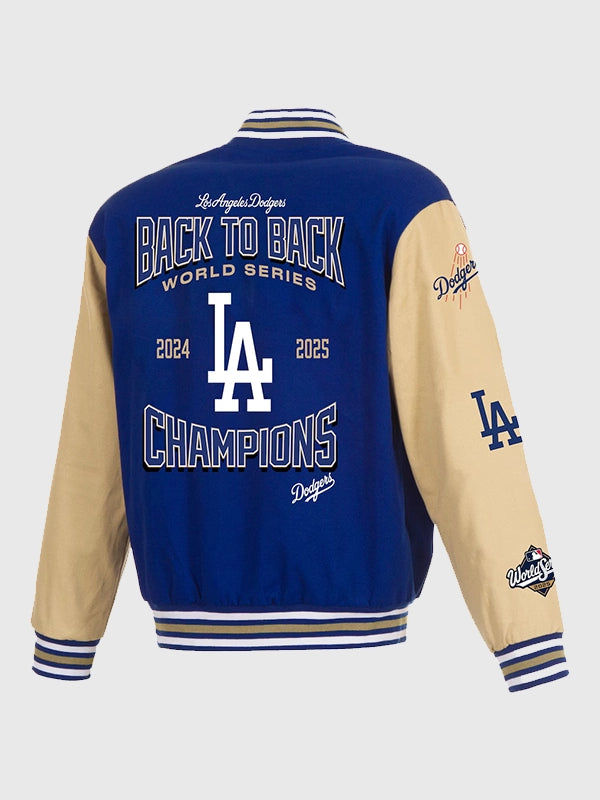 2025 World Series Champions Dodgers Varsity Jacket Varsity Jacket unisex detail view 3 | Dash Racegear — Los Angeles Dodgers 2025 Championship Varsity Jacket