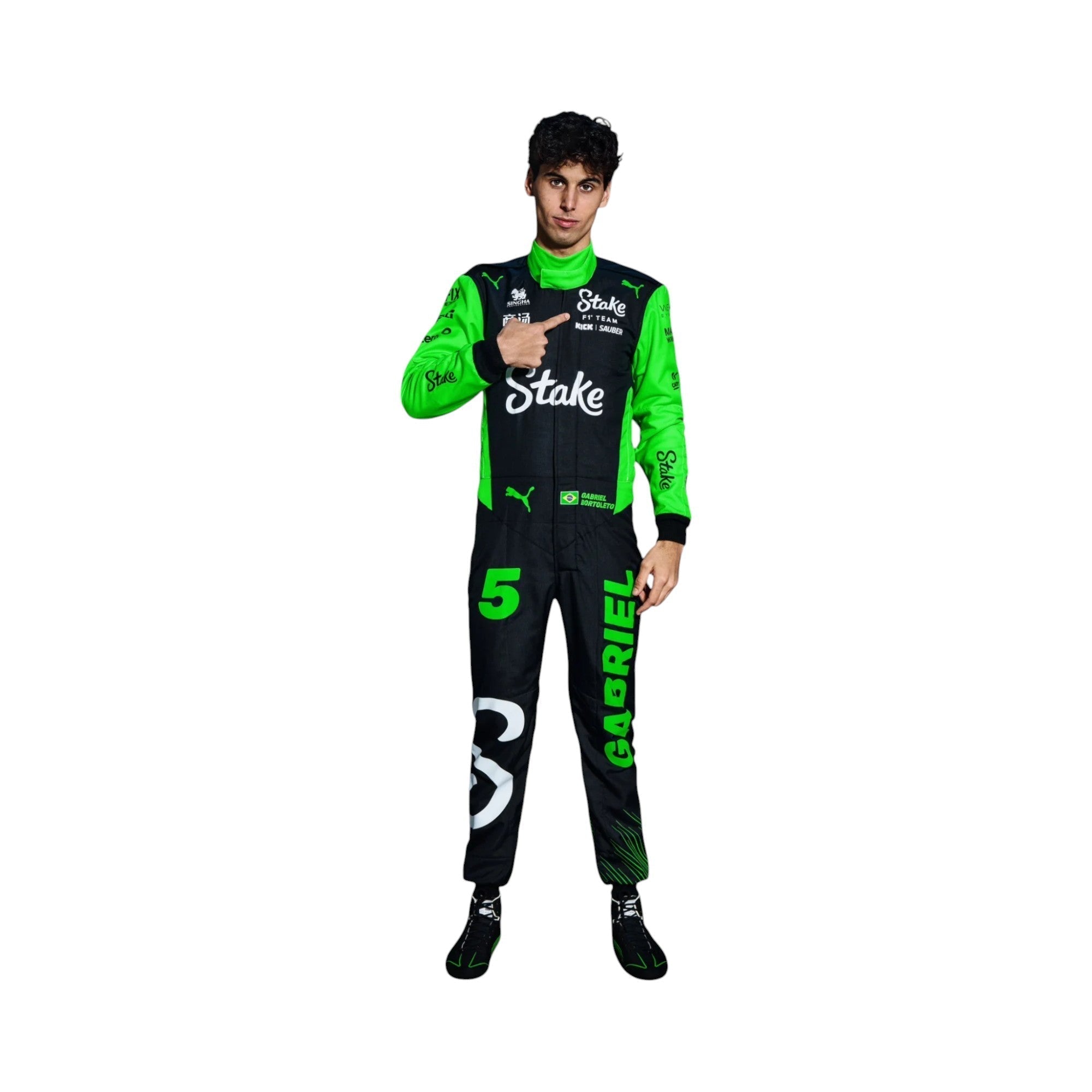 2025 Gabriel Bortoleto kick Sauber f1 Race Suit F1 Merchandise