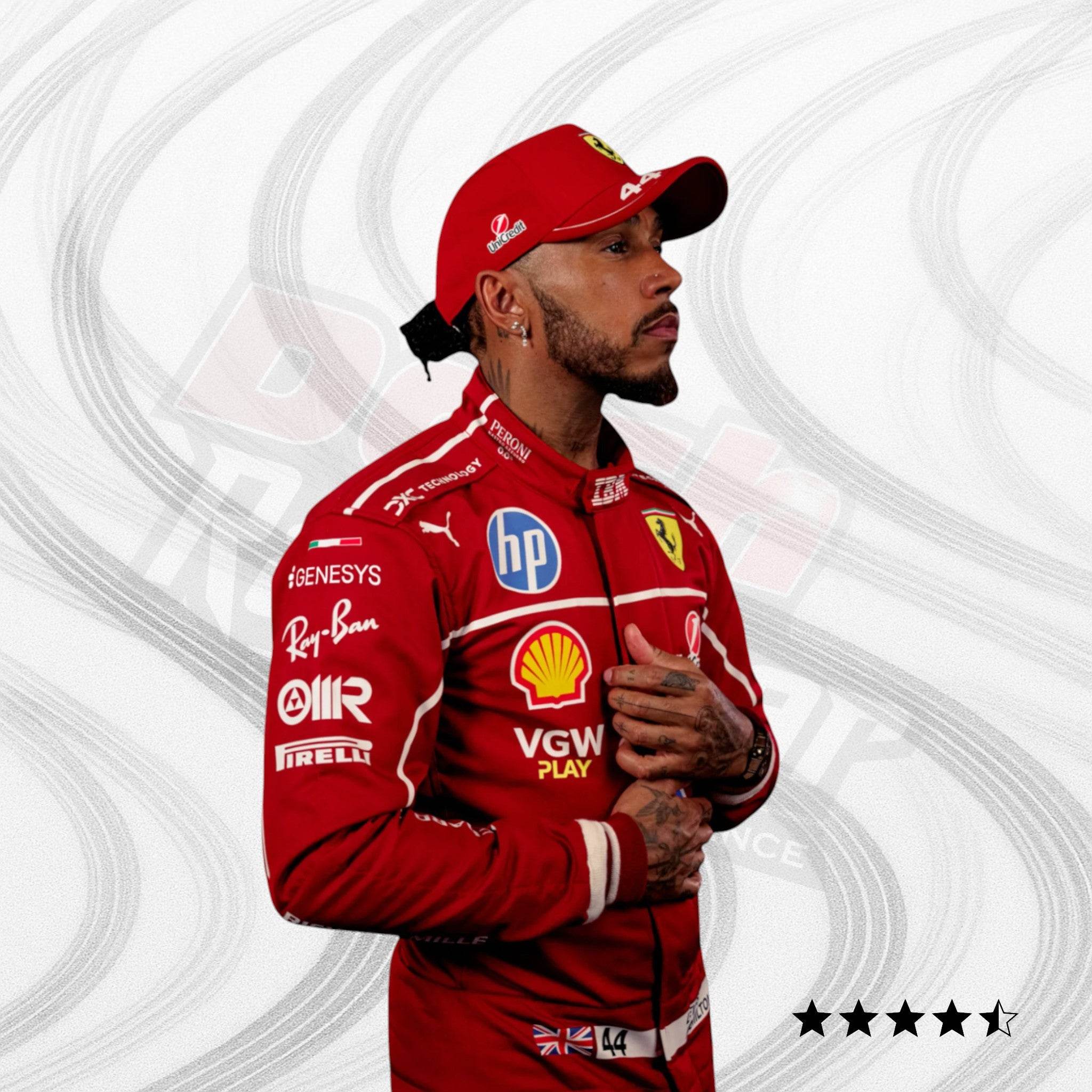 2025 Lewis Hamilton HP Race Suit Ferrari F1  Limited Edition F1 Merchandise
