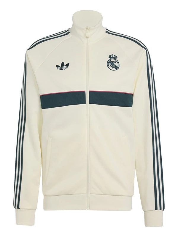Adidas Real Madrid OG Track Jacket Jacket unisex detail view 2 | Dash Racegear — 2026/27 Real Madrid Adidas OG jacket showcasing a clean cream finish with premium comfort and athletic appeal.