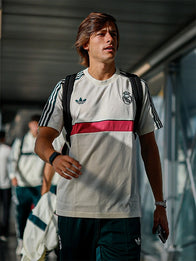 Adidas Real Madrid OG T-Shirt Shirt unisex front product view | Dash Racegear — Unisex Real Madrid Adidas 2026/27 OG Cream T-Shirt featuring premium comfort and football-inspired everyday style.