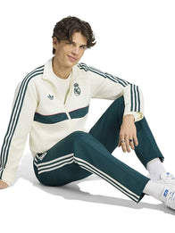 Adidas Real Madrid OG Track Jacket Jacket unisex detail view 4 | Dash Racegear — Cream zip-up track jacket designed for effortless sporty style and lasting all-day comfort.