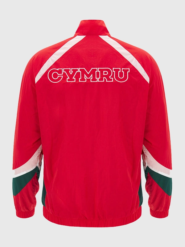 Welsh Rugby Union 2026/27 Anthem Jacket Jacket unisex detail view 2 | Dash Racegear — Red Welsh Rugby Union 2026/27 zip-up anthem jacket crafted for lightweight comfort and versatile casual fashion.
