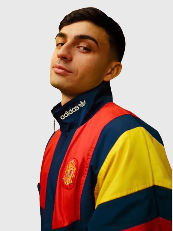 Adidas Backyard Legends 2026 Pedri Spain Jacket Jacket unisex detail view 4 | Dash Racegear — A lightweight Adidas jacket inspired by Pedri’s midfield style with clean design and casual street-ready look.