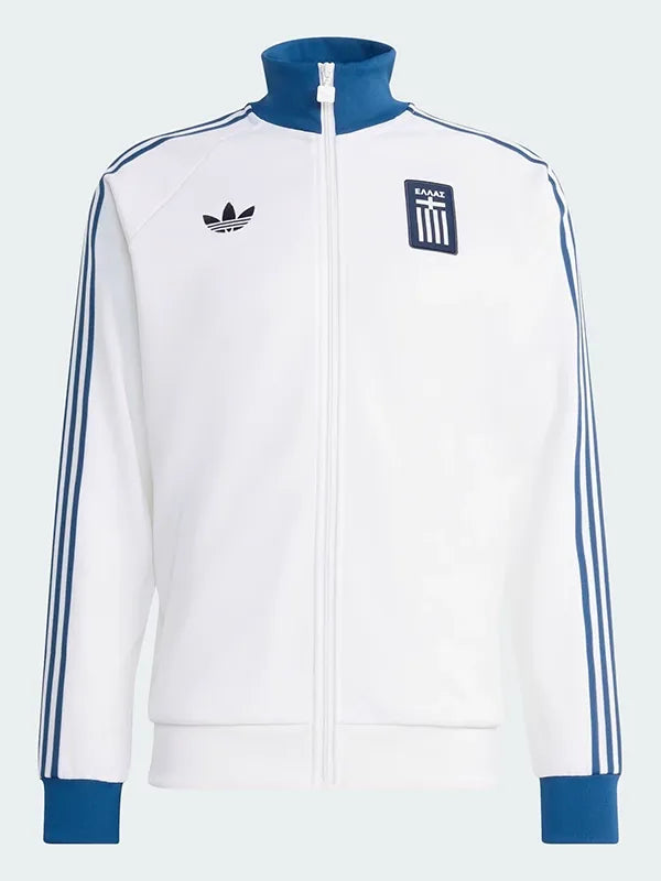Adidas Greece Track Jacket Jacket unisex detail view 4 | Dash Racegear — Adidas Greece 2026 White Track Jacket for Men and Women lightweight sporty fit breathable feel ideal for travel and workouts
