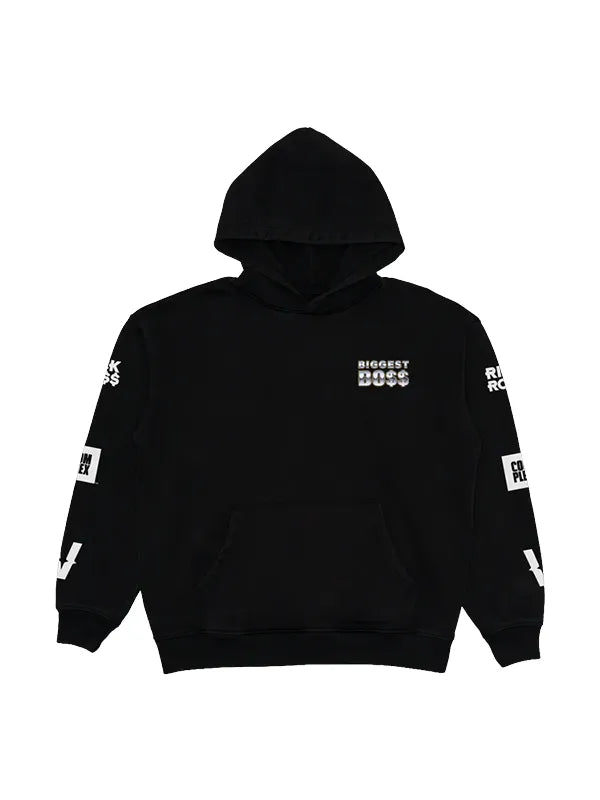 Rick Ross X Verzuz Biggest Boss Hoodie Hoodie unisex detail view 2 | Dash Racegear — Black fleece hoodie by Rick Ross x Verzuz 2026, Biggest Boss branding, warm fit for streetwear lovers and fans alike.