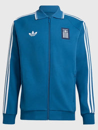 Adidas Greece 2026 Away Anthem Jacket Jacket unisex front product view | Dash Racegear — Adidas Greece 2026 Blue Away Anthem Jacket for men & women delivers sleek blue design with lightweight comfort for stadium wear