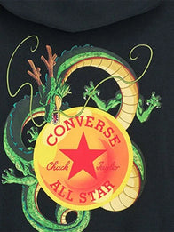 Converse Dragon Ball Hoodie Hoodie unisex detail view 4 | Dash Racegear — Black Shenron Converse x Dragon Ball Z hoodie designed for soft warmth and effortless streetwear-inspired appeal.