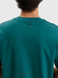 END. x Adidas Brockhall SPZL T-Shirt Shirt unisex detail view 4 | Dash Racegear — Unisex teal green Brockhal SPZL T-shirt inspired by END. x Adidas with a clean contemporary look.