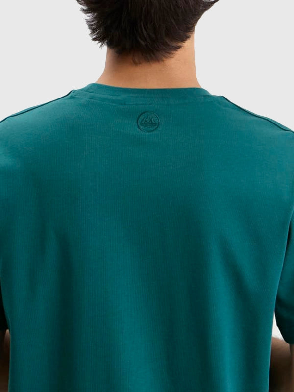 END. x Adidas Brockhall SPZL T-Shirt Shirt unisex detail view 4 | Dash Racegear — Unisex teal green Brockhal SPZL T-shirt inspired by END. x Adidas with a clean contemporary look.