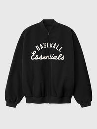 Fear of God x MLB Full-Zip Bomber Jacket Bomber Jacket unisex detail view 3 | Dash Racegear — Unisex Fear of God x MLB 2026 bomber jacket in black featuring a sleek contemporary athletic aesthetic.