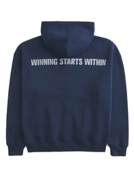 Hollister x Kappa Boxy Zip-Up Logo Graphic Hoodie Hoodie unisex detail view 2 | Dash Racegear — Navy blue Hollister x Kappa 2026 hoodie with boxy cut, bold logo, soft fleece for casual wear by men and women.