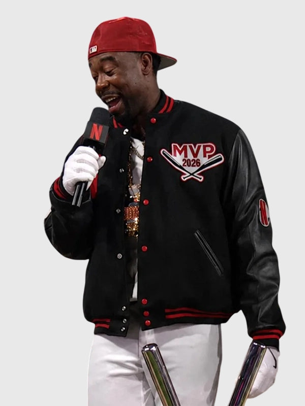 Jordan Walker MVP 2026 Varsity Jacket Varsity Jacket unisex detail view 4 | Dash Racegear — Jordan Walker MVP black varsity jacket crafted for lasting comfort and iconic baseball-inspired fashion.