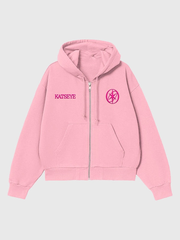 Katseye Desert Zip-up Hoodie Hoodie unisex detail view 3 | Dash Racegear — Zip-up fleece hoodie designed with Katseye Pink Desert inspiration for effortless casual style and lasting comfort.